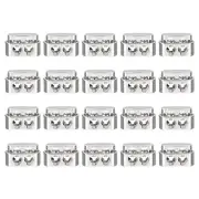 20Pcs Alloy Spring Cord Lock Ends Toggle for Shoelaces Bright Silver 19.6x12.5mm