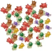 Miniature Turtle Nail Supplies 3D Resin Charm Tiny Turtles for Crafts Colorful for Acrylic Nails Mini Figurines Charms, 50 Pieces