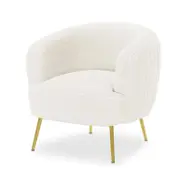 Evelyn Boucle Sofa Accent Chair - Cream White