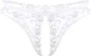 [WANFJ] Sexy Lingerie Set Women Open Crotch Lingerie Flower Embroidery Erotic Underwear Crotchless Sexy Panties Low Waist