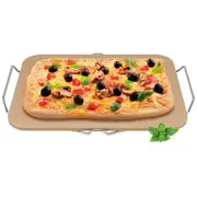 Avanti 38cm Gas/Charcoal BBQ Pizza/Pie/Pastries Clay Ceramic Baking Stone w/Rack