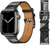 Compatible for Apple Watch Band 45mm 41mm 44mm 42mm 40mm 38mm Leather Strap for Women Man Single Tour Strap Bracelet for iWatch series 7 6 SE 5 4 3 2 1