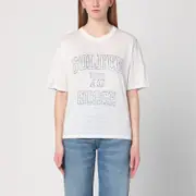 [Golden Goose] White linen T-shirt with logo S White
