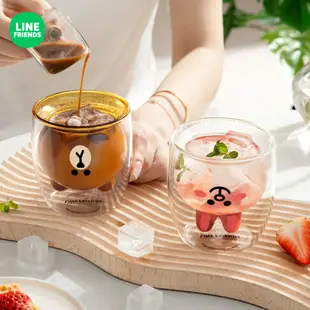 ⭐ LINE FRIENDS 玻璃 水杯 咖啡杯 牛奶杯 卡通杯 馬克杯 耐高溫 BROWN 熊大 SALLY 莎莉