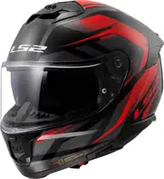 LS2 FF808 Stream II Fury Helmet, black-red, Size 3XL for Men Black Red