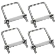 4 Pieces Fixing Clamp, U Bolt Fixing, U Bolt, Roof Box Fixing, Durable Frame, Stainless Steel Square U Bolt, for Towing, Repair, Boat, Car