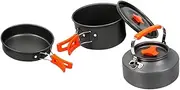 Outanaya 1Set Portable Outdoor Camping Cooking Person Kettle Frying Pan Lightweight Non Stick Cookware for Hiking Picnic BBQ Essential Camping Gear for Easy