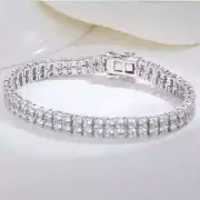Round Cut 13.40 Ct White Diamond Jewelry Tennis Bracelet 925 Sterling Silver