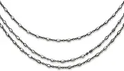 [JewelryWeb] 925 Sterling Silver Ruthenium plating Lobster Claw Closure-Ruthenium Plated Multi chain Bracelet 19 Centimeters 4.3mm Wide Link-Bracelet for Women