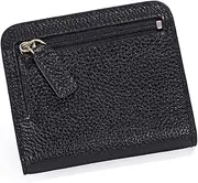 [WUSHAUALNS] Anti Theft Wallet for Women Women's Wallets Fashion Split Leather Lady Wallet Mini Wallet Lady Small Leather Wallet with Coin Pocket(Black)