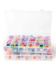 2 Pack 18 Grids Plastic Bead Storage Organizer Box for Jewelry Craft Tackles