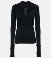 [Rick Owens] Rick Owens Cutout cupro jersey top AU 10 black