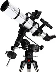 Focal Length 600Mm, Telescope Refractor Telescope Scope, Multi-Layer Green Film with Equatorial Mount,Manual