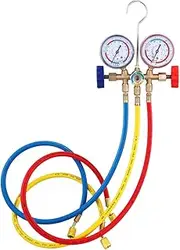 Refrigerant Manifold Gauge Set Air Conditioning Tools with Hose and Hook for R12 R22 R404A R134A Refrigerant Manifold Gauge