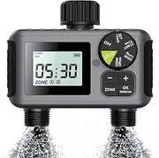 Dsoon Water Timer for Garden Hose, 2 Zone Smart Sprinkler Timer with Rain Delay,Dual-Zone Water Time|Rain Sensor+Manual/Automatic Modes|2025 Waterproof Upgrade|Dual-Program Irrigation System