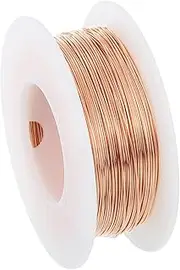 uxcell 164 Feet 99.9% Solid Bare Copper Wire, 25 Gauge Pure Copper Wire 0.45mm Soft Beading Wire Metal Plant Stem Ties for Jewelry Craft (50m)