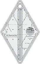 Creative Grids 60 Degree Tiny Diamond Ruler – CGR60DIATINY – Made in USA, Non-Slip Grip Acrylic Quilting, Sewing, Crafting, Patchwork Ruler & Template