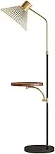 Indoor Floor Lamps Space Saver Modern Style Standing Floor Lamp with Wood Tray, Dimmable Modern Standing Lamp for Living Room, Bedroom, Office Standing Lamp(Black)