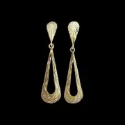 925 Sterling Silver Gold Plated Earrings, Teardrop Earrings, Vintage Design...