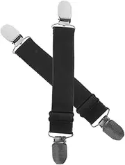 YARNOW Trouser Leg Clip Straps for Trucks Waist Clip Hanger Clips Dress Clips Back Cinch Garter Clips Adjustable Waist Cinch Pants Lifting Strap Cinch Clips Fasteners Metal Black