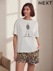 Leopard Proud London Cotton Short Set 100% Cotton Pyjamas (E89460) | $41