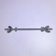 Stainless Steel 1/4"-20 x6" fully threaded studs + wing nuts + flat washers Set
