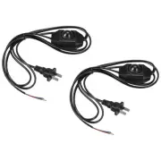 2Pcs Lamp Cord,w Dimmer Switch,Bulb Connector Repair Replacement(Black,1.8M)