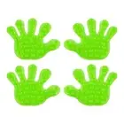 Hand Shaped Double Sided Suction Cup Mats in Green, Non-Slip Holders, 4 Pack