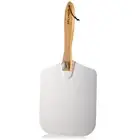 Metal Pizza Peel with Foldable Wood Handle 12 x 14 Inch Aluminum Pizza Paddle...