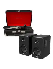 [Crosley] Cruiser Bluetooth Portable Turntable + Bundled Majority D40 Bluetooth Speakers
