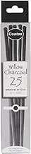 Coates 2-3 mm Diameter Thin Willow Charcoal, Pack of 25, Black