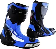 Racing Sport Track Boots Road Runner Performance Mototcycle Motorbike Blue 40