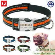 Personalised Dog Collar Laser Engraved Safe Reflective Nylon Sporty Dog Collars
