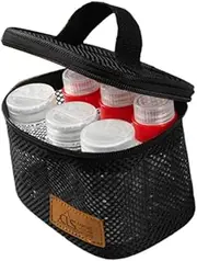 6 Pieces Camping Seasoning Bottles Portable Spice Jars Spice Containers for Hiking, Black