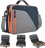 XL Large Travel Electronic Accessories Organizer with Shoulder Strap for 11.6''Laptop,Tablet,Cellphone,Hard Drives,Charger,Switch Console Accessories,Blue