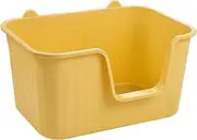 Ronyme Portable Cat Litter Box with Open Top Types of Litter, Yellow Large