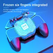 Mobile Phone Cooler Fan Game Controller Grip For PUBG Metal 6 Finger Trigger Joy