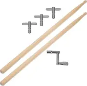 JOINPAYA 1 Set Drum Sticks with Drum Key Tuner Tuning Tool Wrench for All Skill Levels
