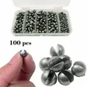 100 Pcs Fishing Sinker Set Split Lead Shot Sinker Round Bite Lead Weight Tackle