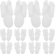 PACKOVE Disposable Slippers, 10 Pairs Non Slip Open Toe Slippers Hotel Guest Slippers Pedicure Spa Slippers for Men Women Travel Massage White