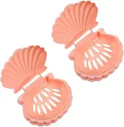 Happyyami 2Pcs Sea Shell Shaped Draining Soap Dishes Lightweight Soap Holders for Bathroom Stylish Soap Trays to Keep Bar Soap Dry and Clean Soap Cases for Home Use