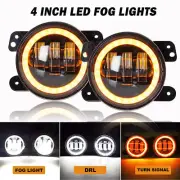 Pair 4 inch Round LED Fog Lights Bumper Driving Lamp For Dodge Charger 2011~2013 (for: Jeep)