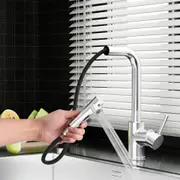 1X Kitchen Tap Mixer Tap Pull Out Rectangle 2 Mode Sink Basin Faucet Swivel WELS Chrome