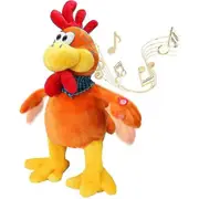 15 Inch Musical Squawking Chicken Toy Singing Waving Rooster Electronic Interactive Plush Toy Electr