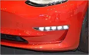 QXLKJ 1Set Compatible for Tesla Model 3 2017 2018 2019 2020 Car LED DRL Daytime Running Light(White)