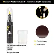 Touch Up Paint For Renault All Models 23080 Rouge Garance With Polish Paste