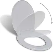 vidaXL Soft-Close Oval Toilet Seat in Durable Polypropylene for Standard Toilet Bowls - Easy Assembly, White