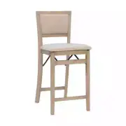 Linon Home Decor Folding Counter Stool 25 in. Seat Height Fabric in Gray-wash