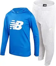 [New Balance] Boys' Active Sweatsuit - 2 Piece Waffle Knit Hoodie Sweatshirt and Sweatpants - Jogger Pants Set for Boys, 7-12