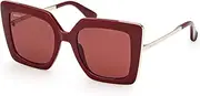 [MaxMara] MM0051 69S Shiny Burgundy 52/21/140 Women's Sunglasses, 69s Shiny Bordeaux, 52/21/140